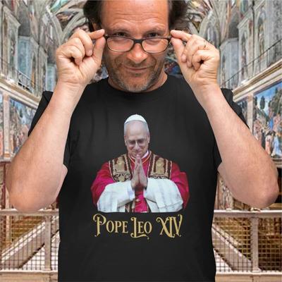 Pope Leo XIV Shirt High Quality Photo Print Religious Style Tee S-4XL Unisex T-Shirt