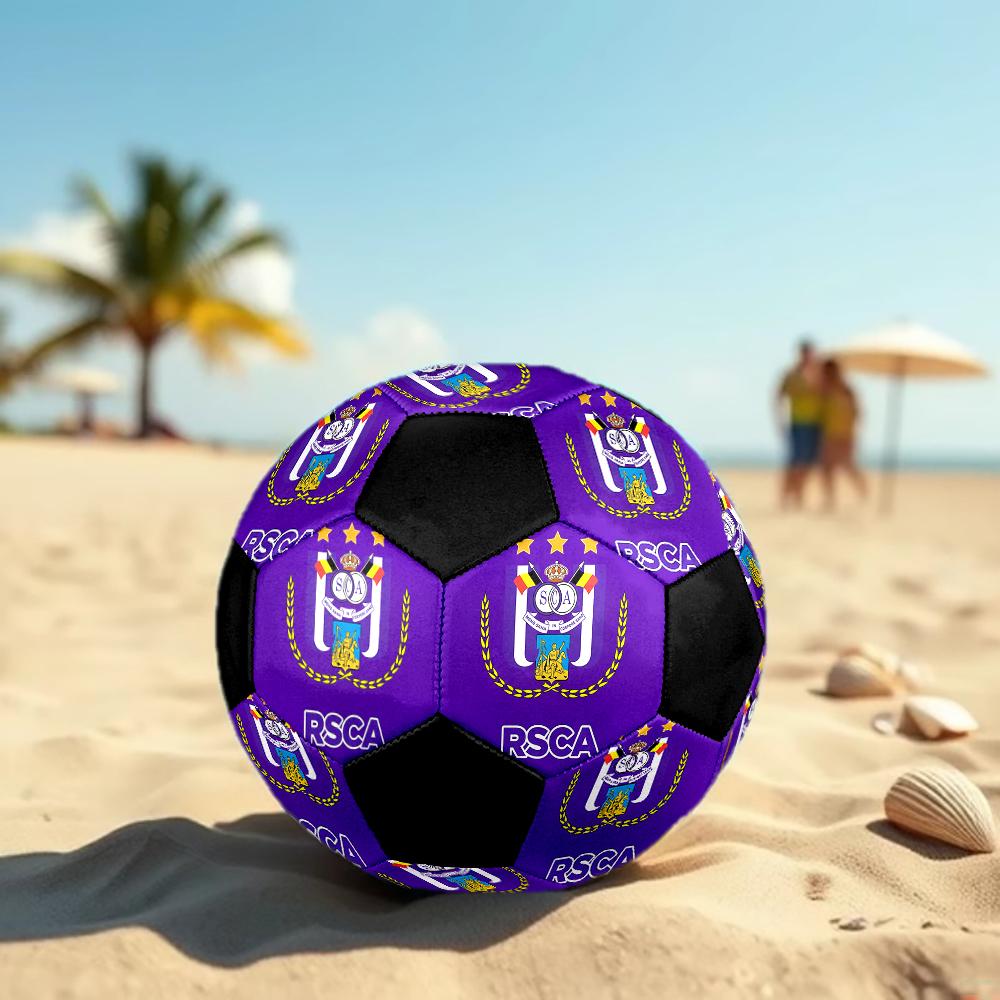SIZE 5 RSC Anderlecht Soccer Ball Colorful All Ages Machine Stitched PVC Competition Ready Durable High-Bounce