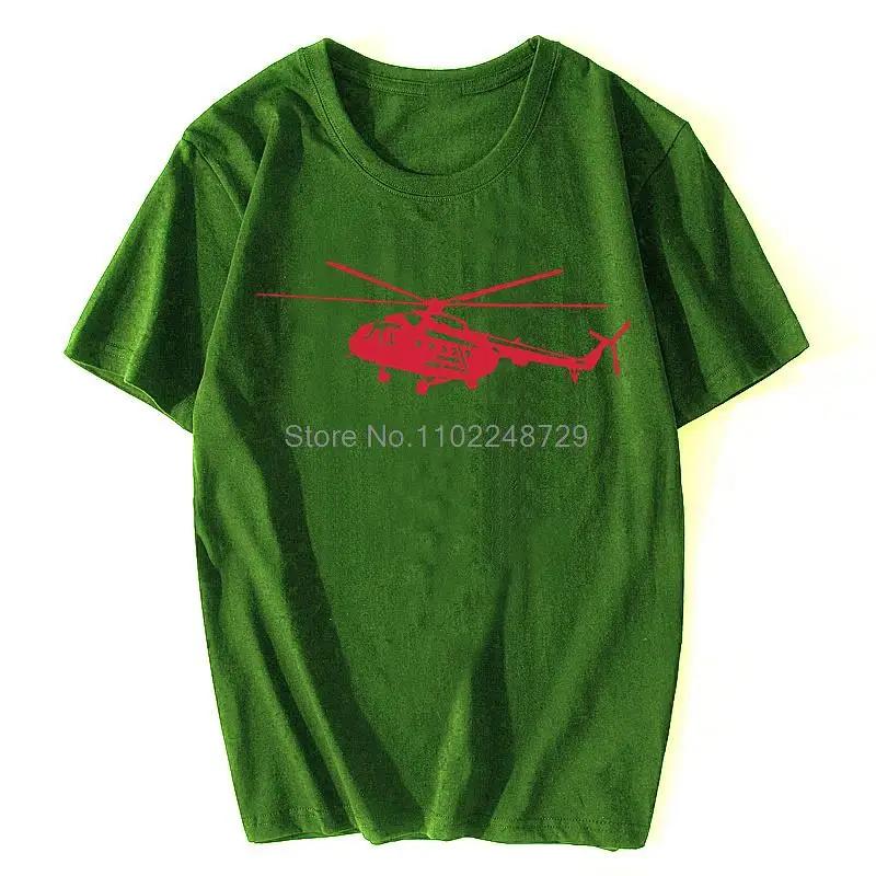 Summer T Shirt Short Sleeve Cotton Print Mi-8 Helicopter T-Shirt Casual Shirt Cool Tees Tops Streetwear Cotton Oversize