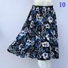 Floral Ice Silk Summer Midi Skirt with Elastic Waist for Middle-Aged & Elderly Women