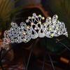 Korean Version Alloy Crown Princess Peacock Shaped Hair Accessory  Colorful Girl Birthday Party Performance King Crown Super Fairy