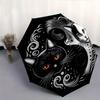 Yin Yang Cats Automatic Folding Umbrella  8 Ribs, Durable Iron Frame, Bright Color Pattern Compact Travel Umbrella, Suitable for Outdoor, Be