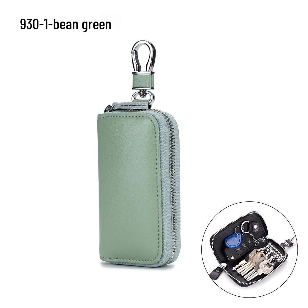 Universal Genuine Leather Zipper Key Pouch for Men and Women