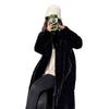 Womens Long Faux Fur Coat Thick Stand Collar Warm Winter Outerwear Elegant Casual Daily Wear