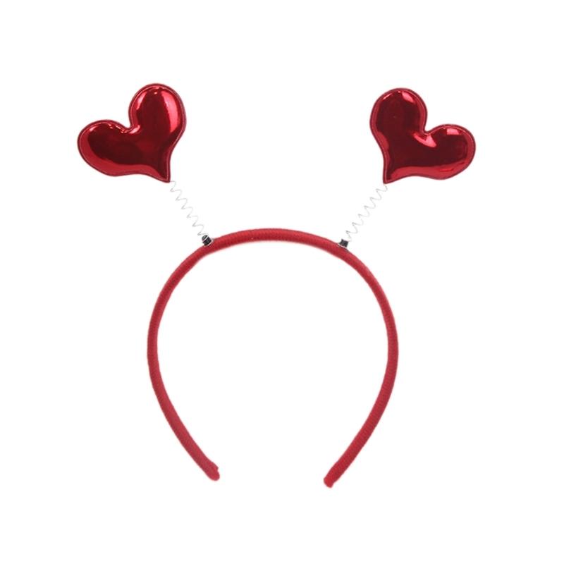 

Lovely Bouncing Sequins Heart Hair Hoop Couple Girls Makeup Headband for Performances Valentine s Day Hair Supply