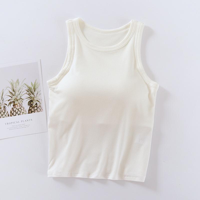 Modal Thread Chest-Pad Suspender Vest: Women's Slim High-Collar Tube Top for Summer