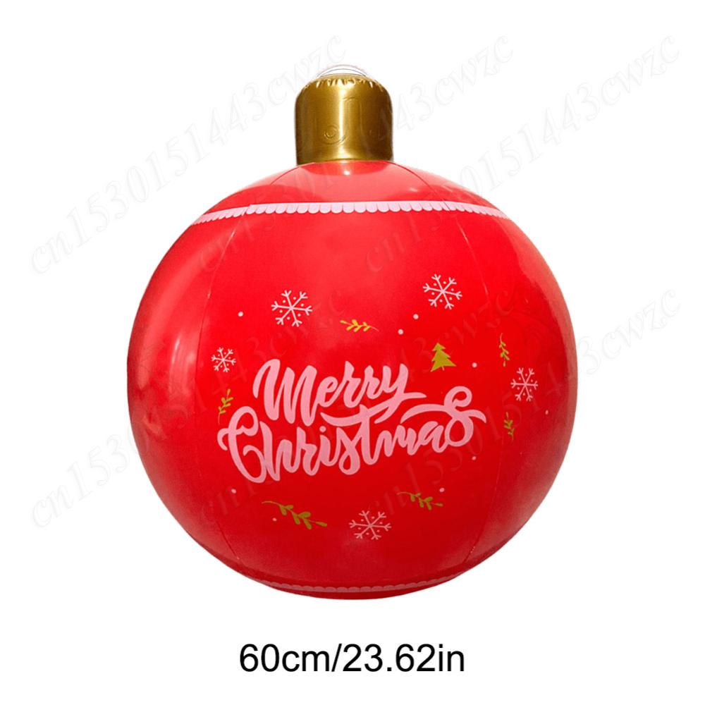 24 Inch PVC Inflatable Christmas Ball Outdoor Christmas Decorations New Years Christmas Ball Ornaments Holiday Yard Lawn Decor
