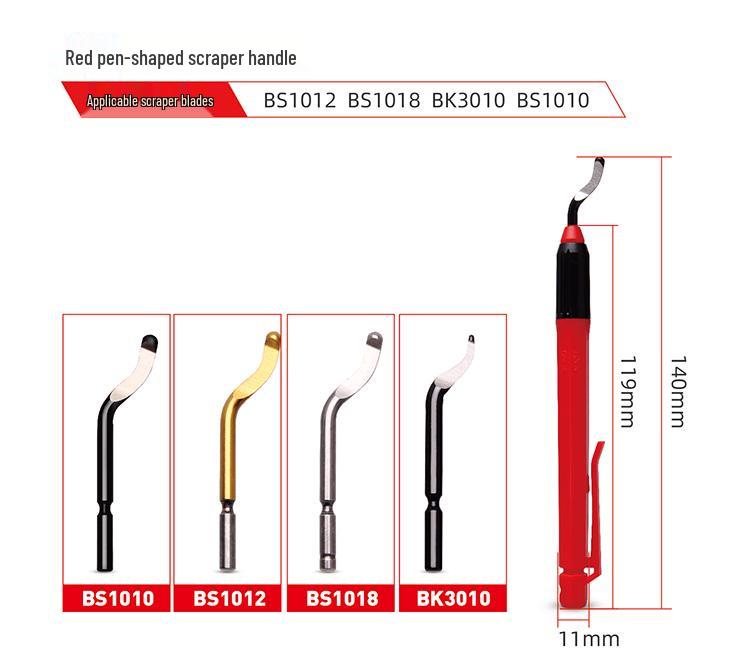 Plastic Handle Deburring Scraper Tool with Stainless Steel BS1010 Chamfering Blade 1018