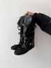 Women's Knee-High Boots: Two-Way Wear, Hidden Heel, Buckle Detail, Mary Jane Flats, Street Style, Summer/Autumn Sandals.