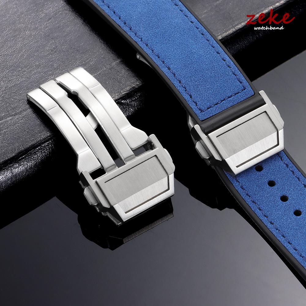 Folding Solid Watch Buckle for Hublot 20mm 22mm Silver Double Push Safety Matte Clasp Stainless Steel Straps Clasp Accessories