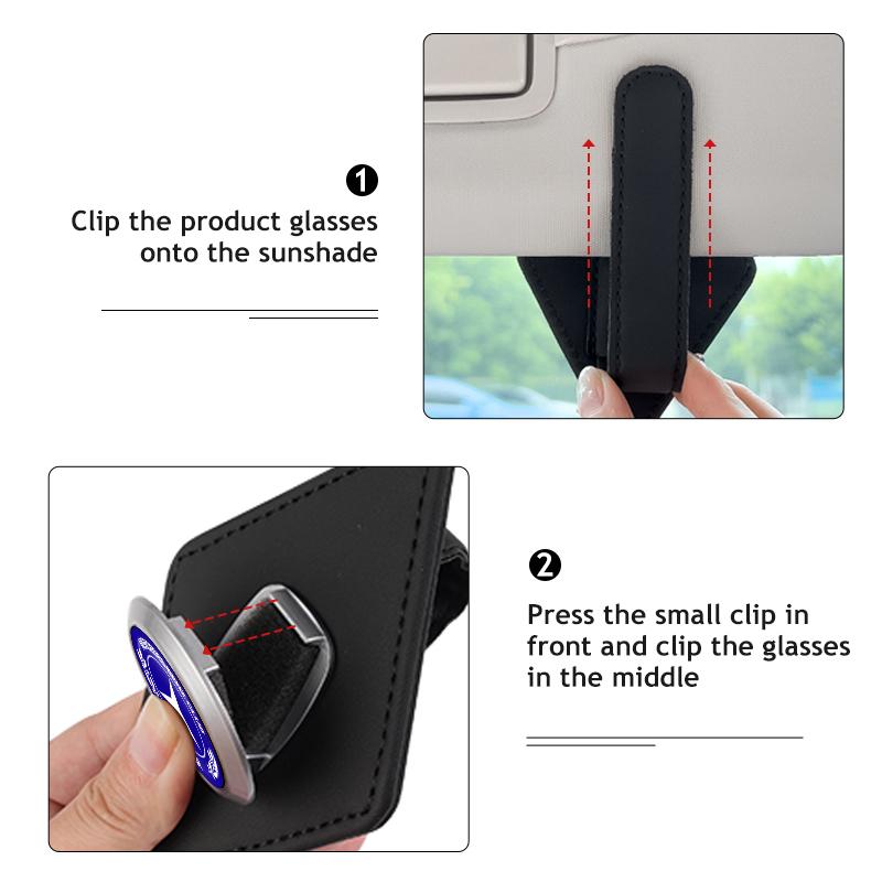 Leather Car Eyeglass Holder Glasses Storage Clip Accessories For Mercedes Benz CLK GLC W212 C200 C300 W203 W204 W205 W169 W176