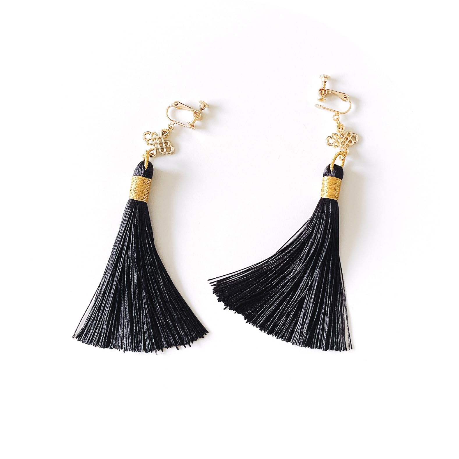 

Fringe earrings tassel china earrings Chinese swaying (black)