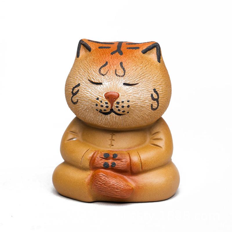 

Cute Sitting Tiger Purple Sand Zodiac Tiger Tea Pet Vintage Lucky Model Tea Figurine Play Toys Tea Statue Ornaments Decoration