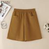 ZANZEA Women Casual Loose with Pocketed Elastic Waist Shorts
