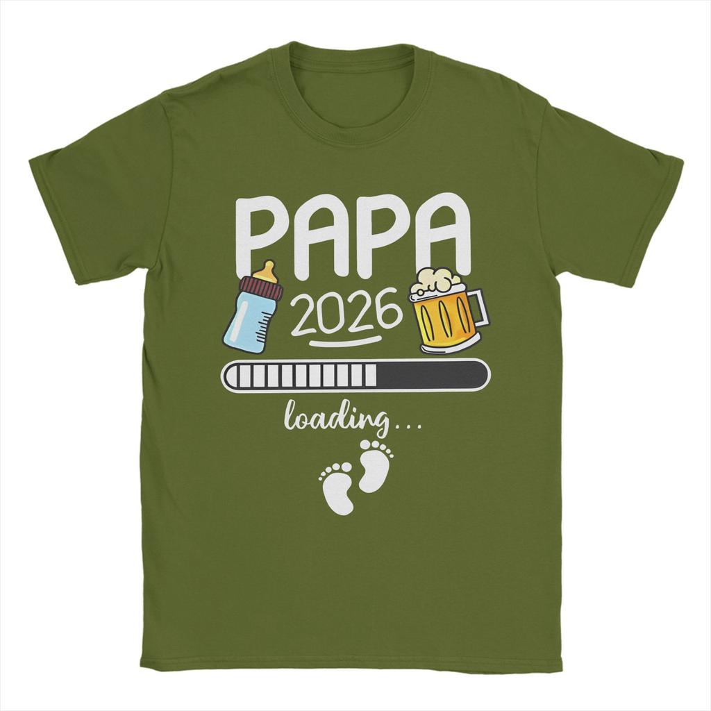 Papa 2026 Men T Shirt Future Dad French Texts Beer Lovers Father's Day Crazy Tee Shirt Short Sleeve T-Shirt Cotton Unique Clothe