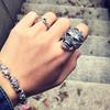 Men Pop Sterling Silver Skull Shape Open Ring