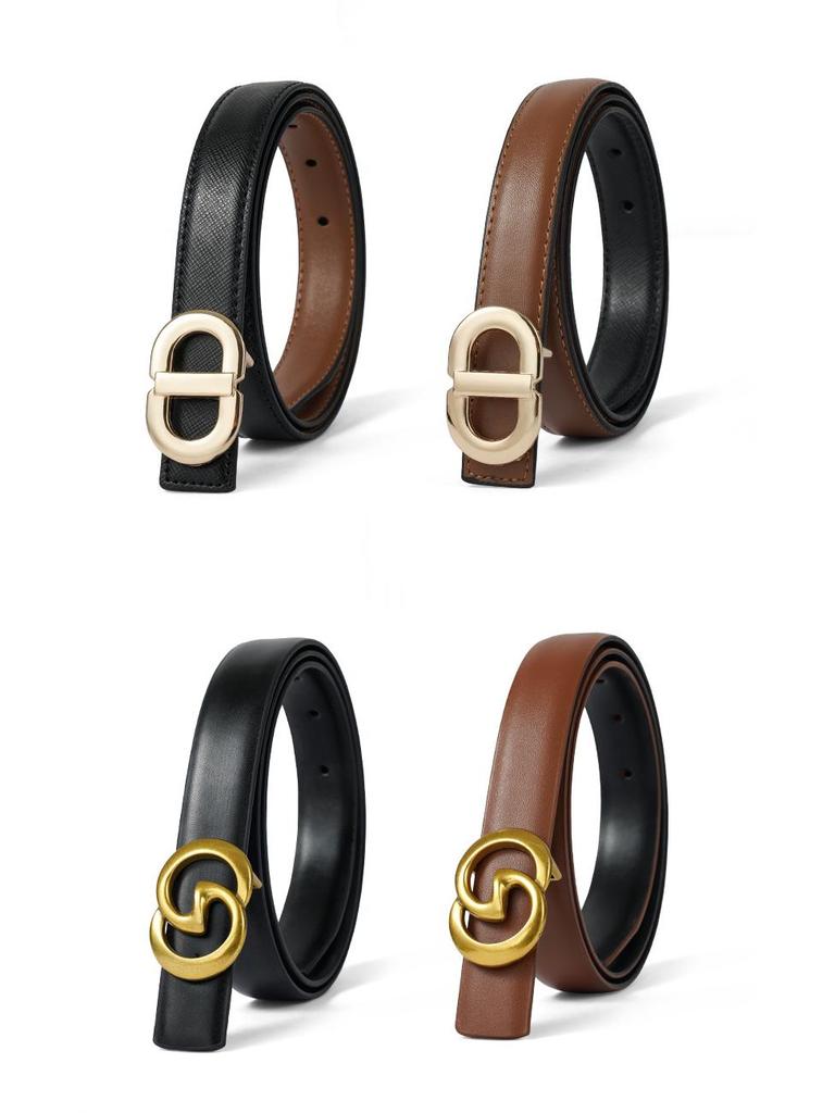 Genuine Leather Women's Versatile Brown Jeans Belt