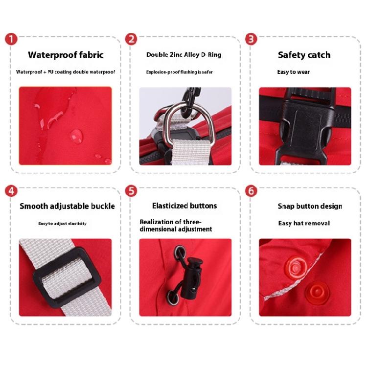 Hunde Regenmantel für Draußen Wasserdicht mit Kapuze Regenjacken Bequeme Regenbekleidung für Kleine bis Große Hunde mit Vier-Bein-Design