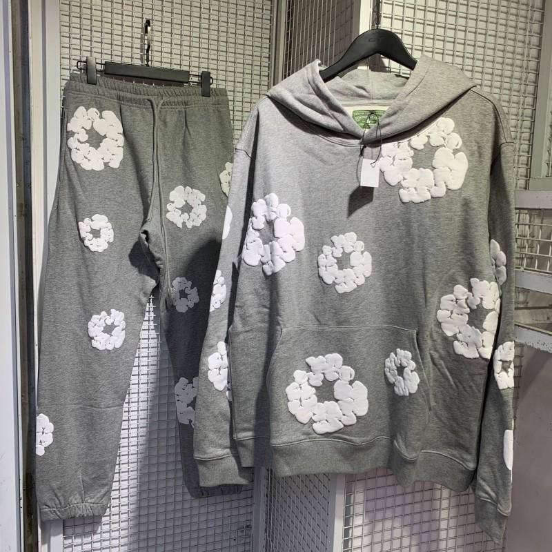 Set Felpa con Cappuccio Casual da Uomo Donna Misto Cotone Tuta Leggera Outfit Streetwear