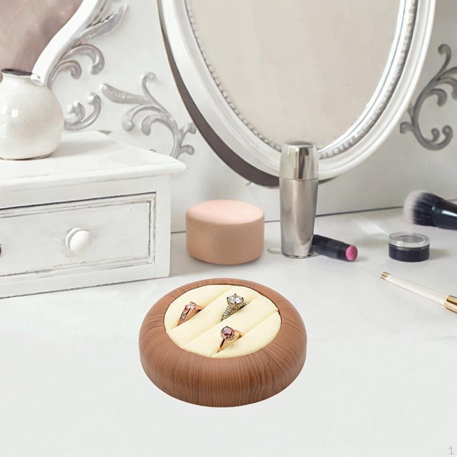 

Витрина для колец, подставка для ювелирных изделий, держатель для сережек и гвоздиков для домашнего стола Round Beige