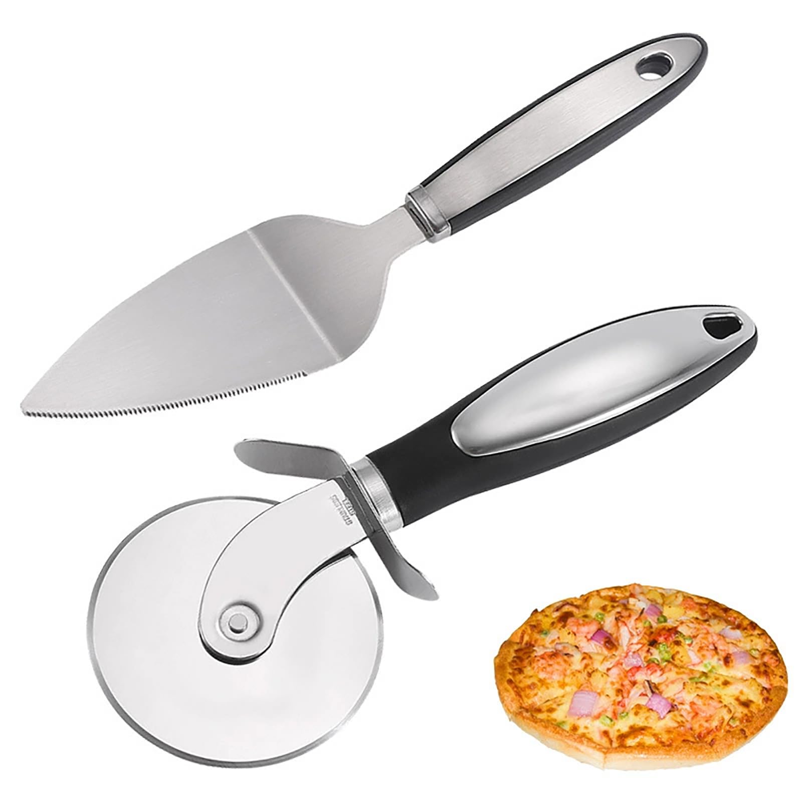 GOODCHI Pizza Pizza Stainless Steel Pizza Cake Pie Finger Home Commercial Kitchen Dishwasher Safe Cutter, Knife, Slicer, Server, Server, Protection, &