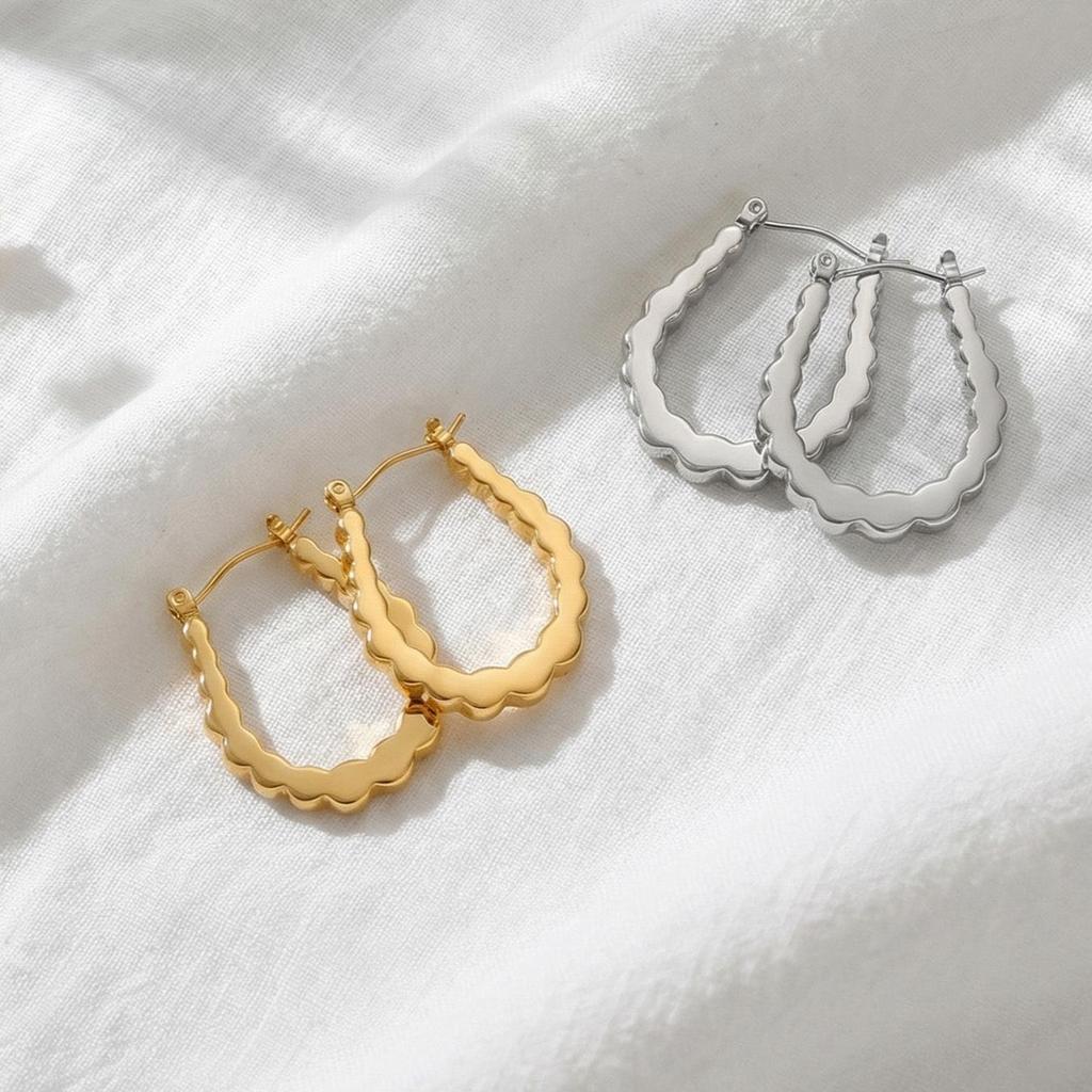 18k Gold-Plated Stainless Steel Geometric U-Shaped Earrings - Simple, Fashionable, Versatile 