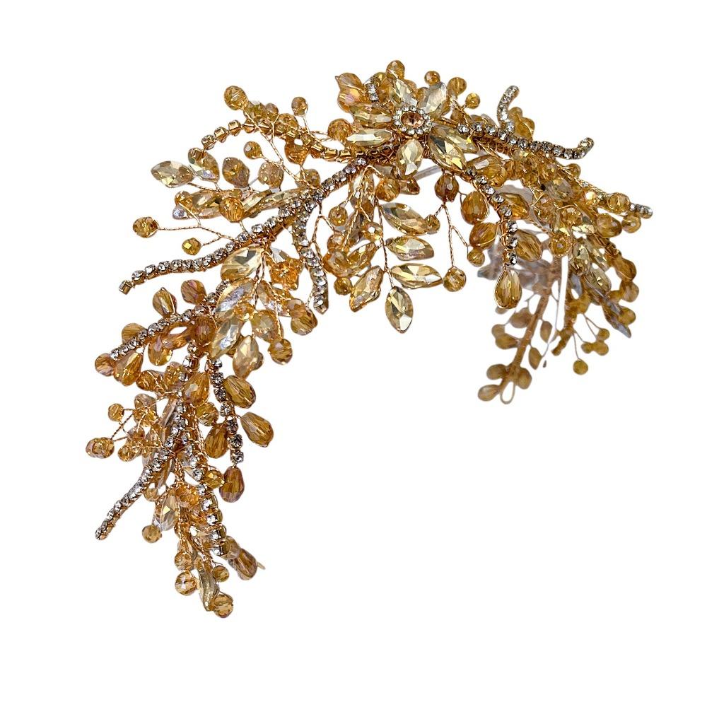 Leaf Design Wedding Headband Sparkling Women s Rhinestone Headpieces  Bridal Party