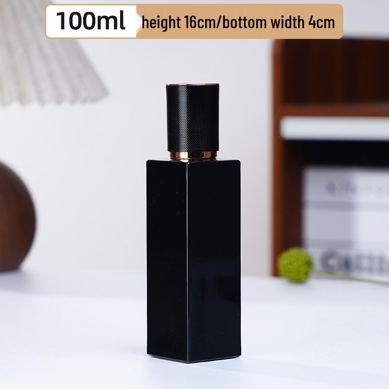 Press-Type Square Glass Skincare Bottle Set - Refillable for Lotion & Travel