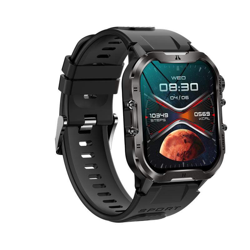 T26 Chytré hodinky Svítilna 1,96" Velký displej LED Světlo Bluetooth Volání SOS Venkovní Odolné Sportovní Fitness Tracker Chytré hodinky