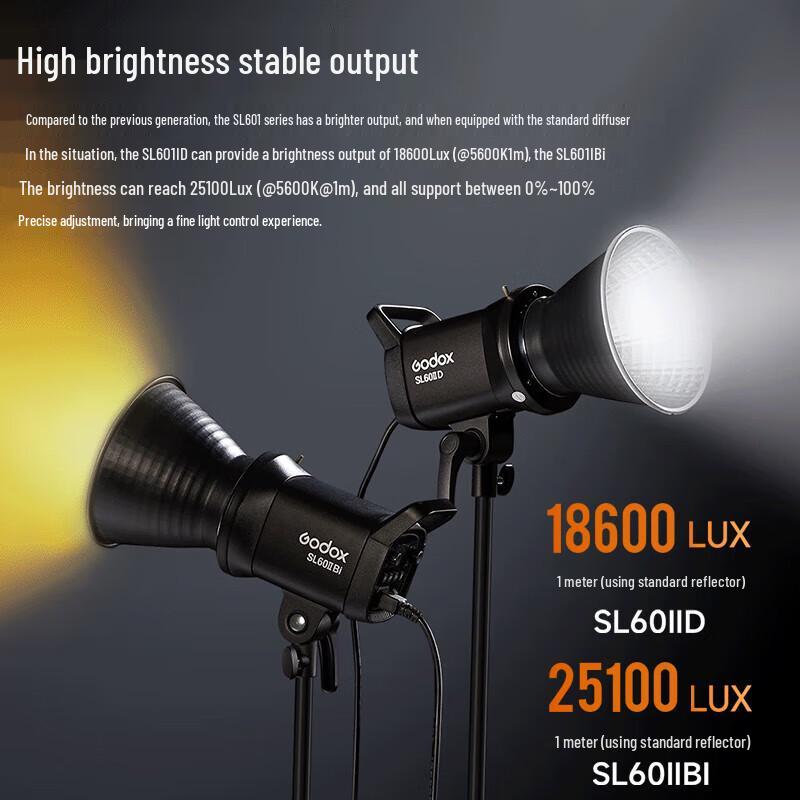 Godox SL60II LED Photography Video Light Kit Dual 60x90 Square Softboxes