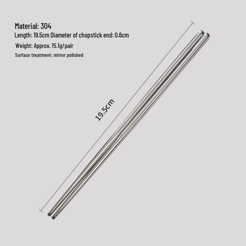 316 Stainless Steel Antibacterial Chopsticks Set - High-Grade, Anti-Mold, Food Safe 304 Tableware for Personal Use