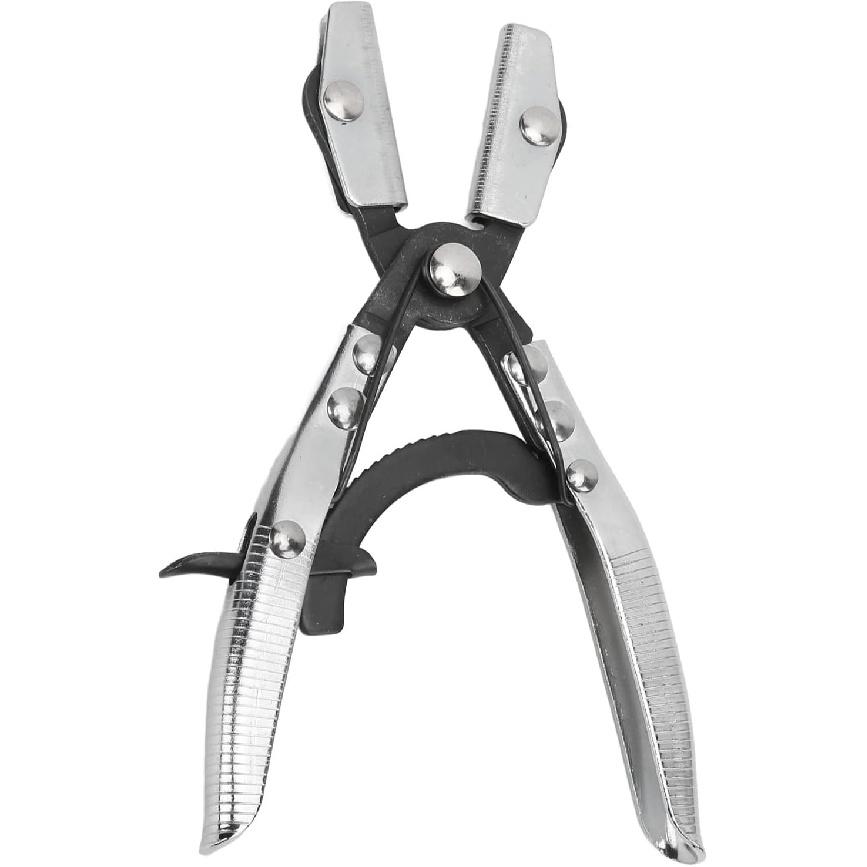 Hose Pinch Off Plier, Line Pinch Off Plier Ratcheting Jaws Swiveling Universal for Automobile Radiator Brake Coolant Pipes(8in)