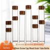 Transparent Glass Bottle with 30mm Wood Grain Lid for Tea and Herbs