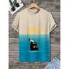 Herren Tier Lustige Katze Bedrucktes T-Shirt Kurzarm T-Shirt Tops 3D-Druck O-Ausschnitt Shirts Party Sommer Lässig Herrenbekleidung