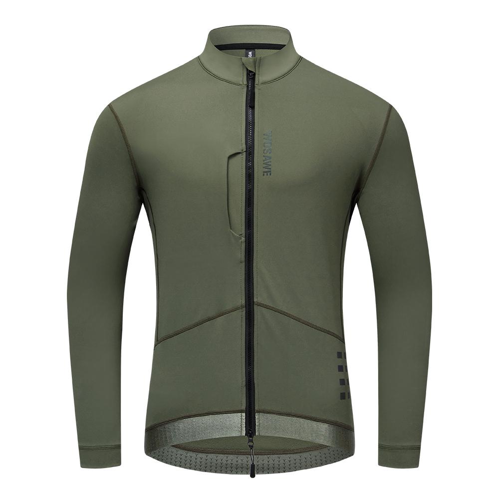 WOSAWE Podzim Zima Pánská Cyklistická Bunda Větruodolná Termální Fleecová Reflexní Dlouhý Rukáv Teplé Topy Silniční Cyklistické Oblečení