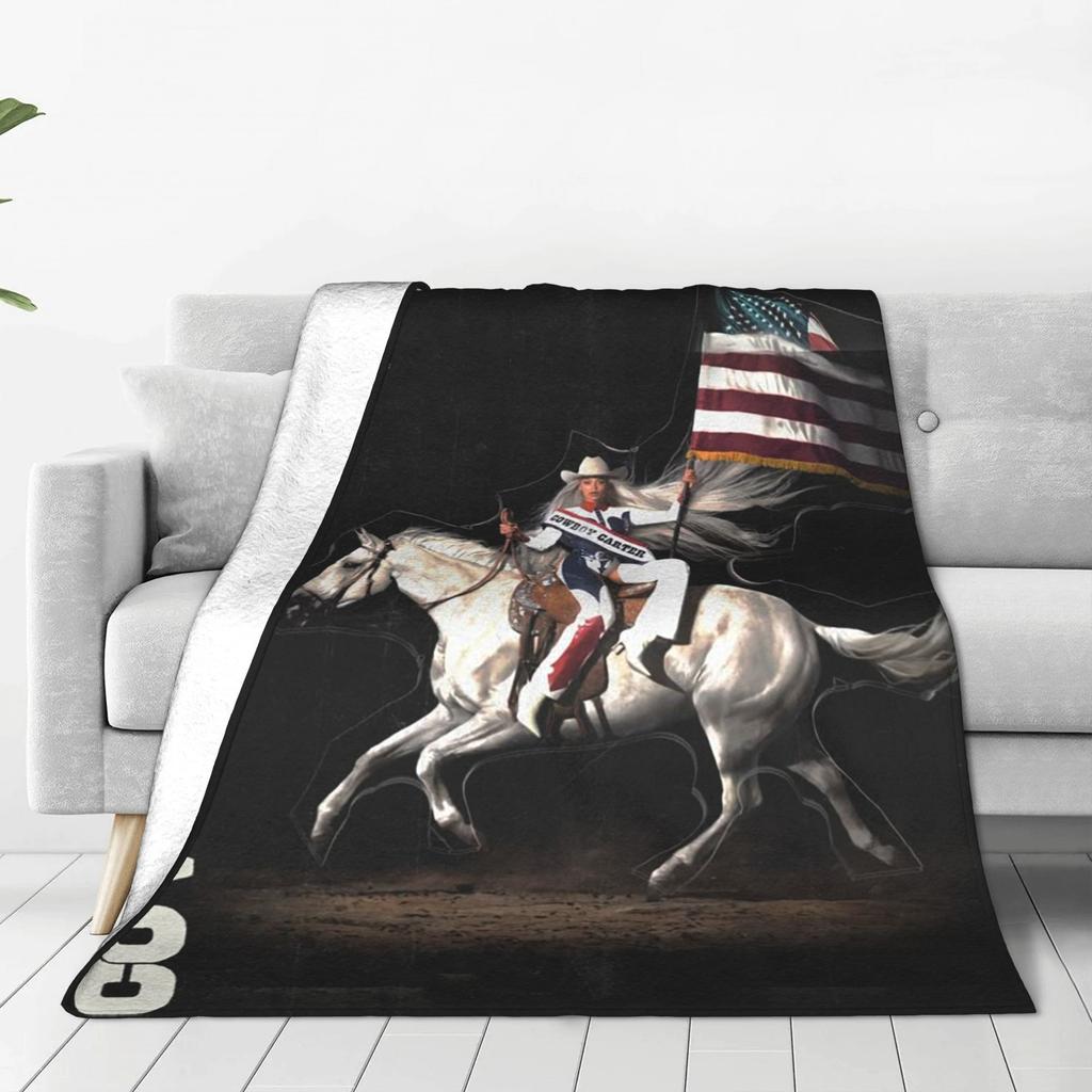 Singer Beyonce Cowboy Carter Tour Blankets Warm Fleece Sofa Throw Blanket for Home Bedroom Office Throws Bedspread Quilt