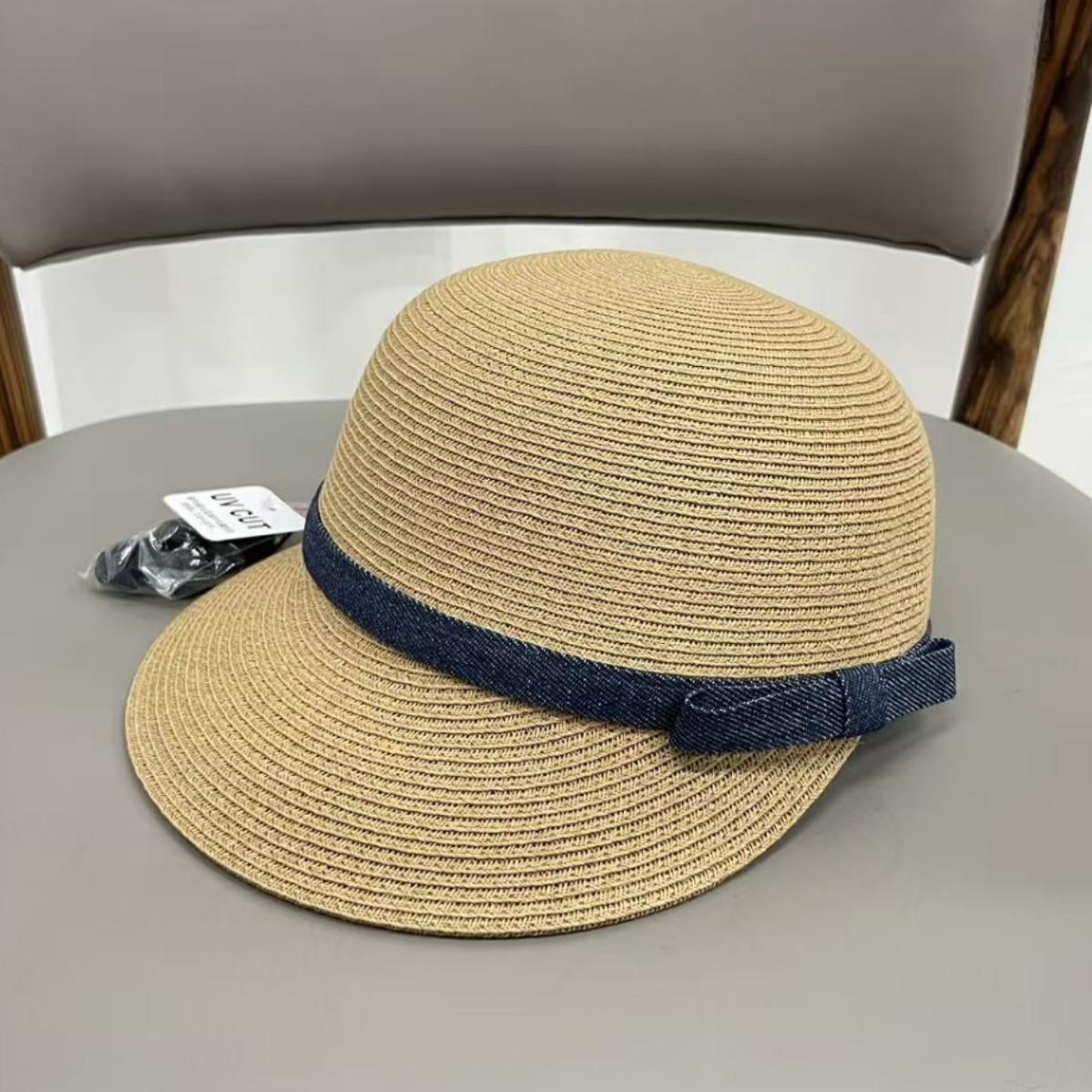 Hat Women s Summer Fine Straw Cap Wide Brim Irregular Brim Hepburn Versatile Sunshade Sun Protection Equestrian Cap M（55-58cm） хаки