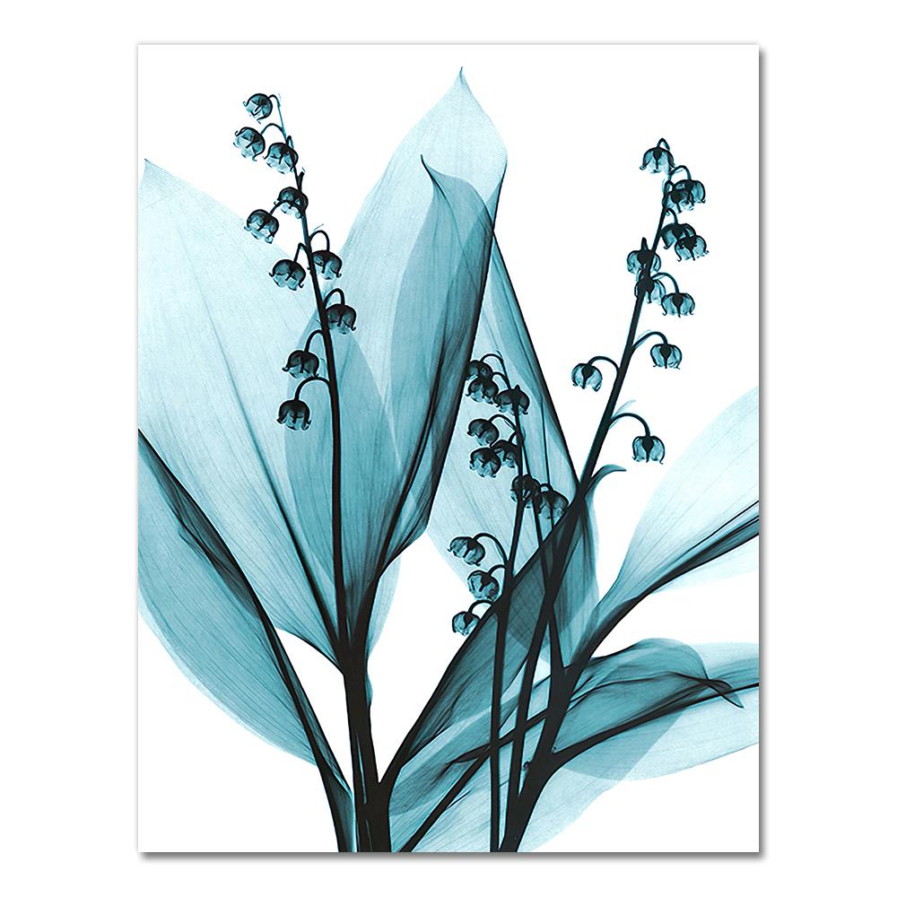 Nordisch Canvas Schilderij Bloemen Poster Blauw Bloemen Wandkunst Print voor Vintage Woonkamer Decoratieve Wandafbeeldingen