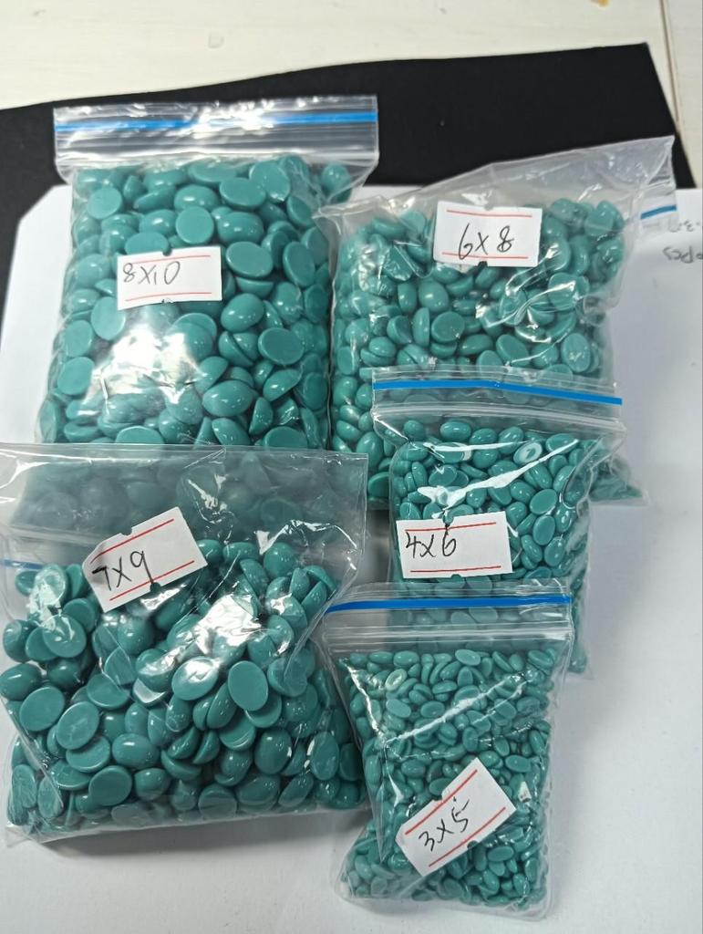Premium Imitation Natural Turquoise Ovals - Curved Surface, Flat Bottom, 3x4 to 10x14 Sizes Available.