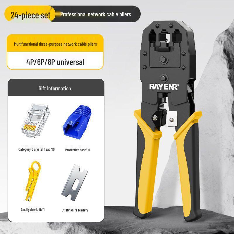 Ruineng Professional Cat 6 Network Crimping Tool Set with Multifunctional Tester