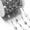 Stainless Steel Square Handmade Chain + Bead Collarbone Chain Handmade DIY Bracelet Necklace Earrings Accessories