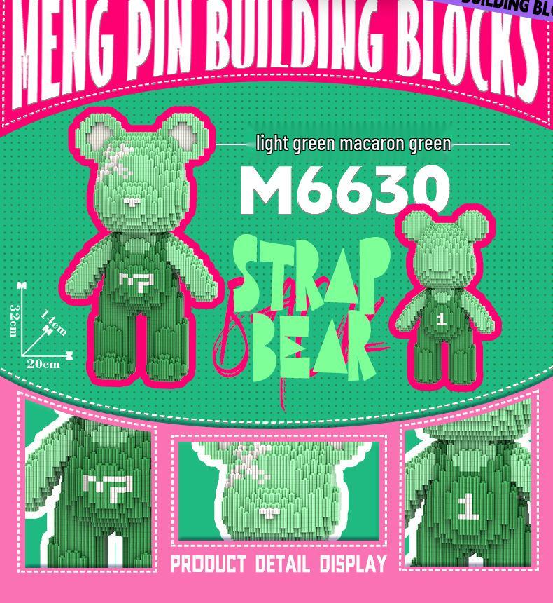 Mengpin Transparent Bear Micro Bricks Puzzle Toy for Kids - Brain Teaser Birthday Gift Figurine