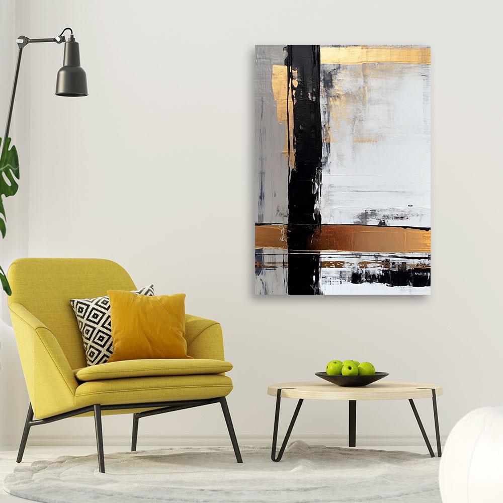 Canvas print, Abstraction with gold accents