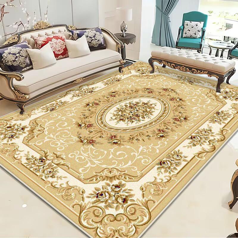 European Style Luxury Living Room Carpet Home Decoration Sofa Coffee Tables Non-slip Rug Bedroom Children Plush Soft Floor Mat
