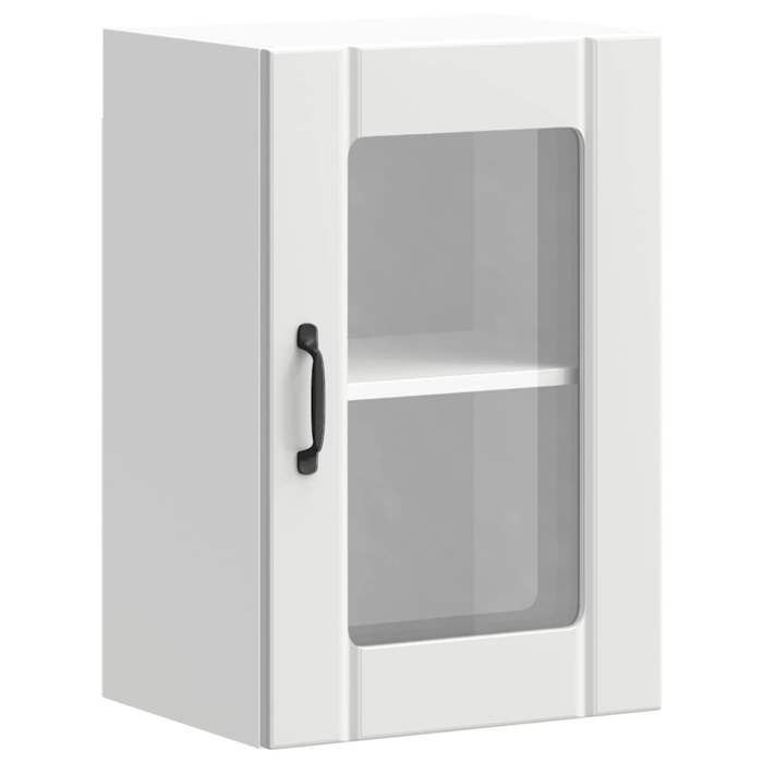 VidaXL Kitchen Wall Cabinet with Glass Door Lucca White, Kitchen Wall Unit, Wall Cabinets with Doors, 853767