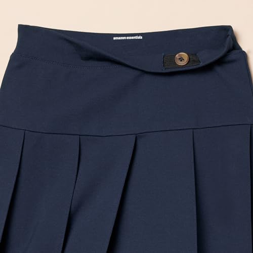 Amazon Essentials 2-Piece Pleated Skirt with Inner Pants, Girls' Navy, Sizes 130-135