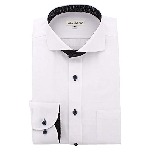 

[Кодекс одежды 101] Мужская свадебная рубашка, устойчивая к мятости (Дизайн с высоким воротником) для свадебных приемов, вечеринок и официальной одежды. Белый, Однотонный