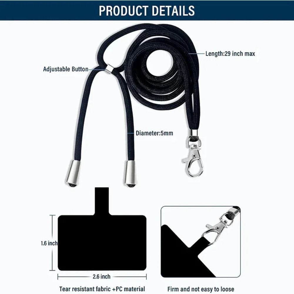 Long Lanyard Cell Phone Lanyard Durable Hanging Rope Mobile Phone Lanyard Phone Case Use