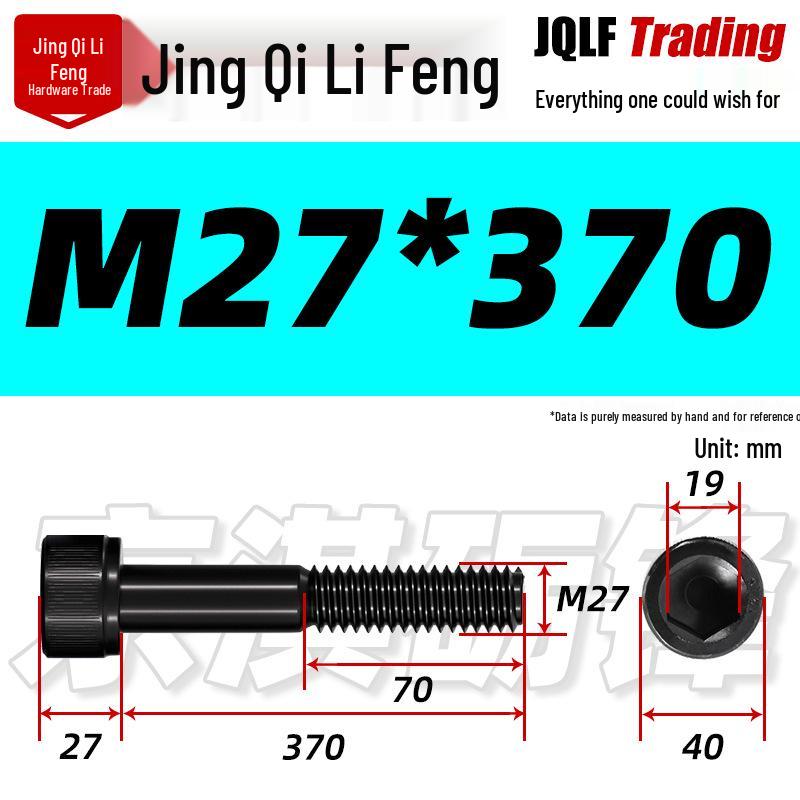 M20-M27 High Strength Blackened Hex Socket Head Cap Screw with Knurled Cylindrical Half Thread