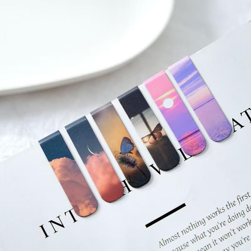 Cute Stationery Zaomo Magnetic Bookmarks Hazy Fantasy Series Ins Landscape Clouds Simple Literary Pattern 6 Types Lovely Kawai